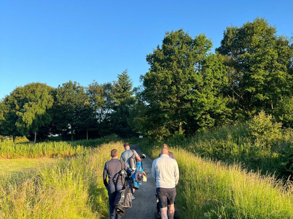 men on a walk